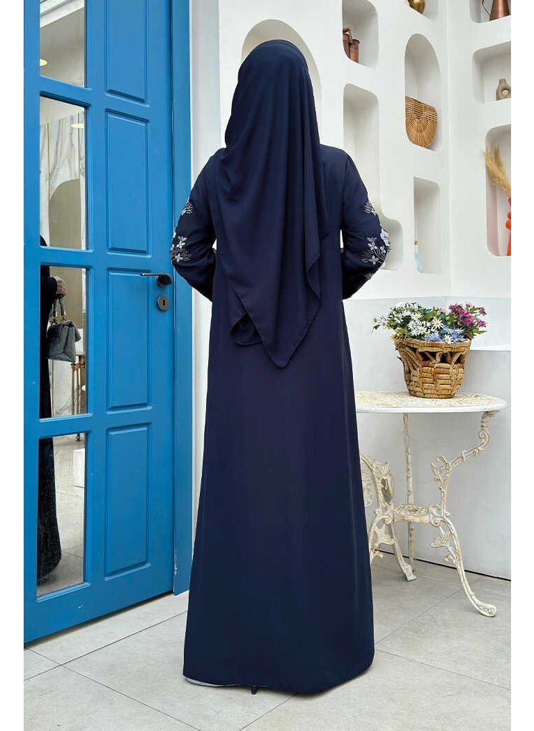 Bym Fashion - Double Sided Double Color Abaya 7897 Navy Blue - Image 1