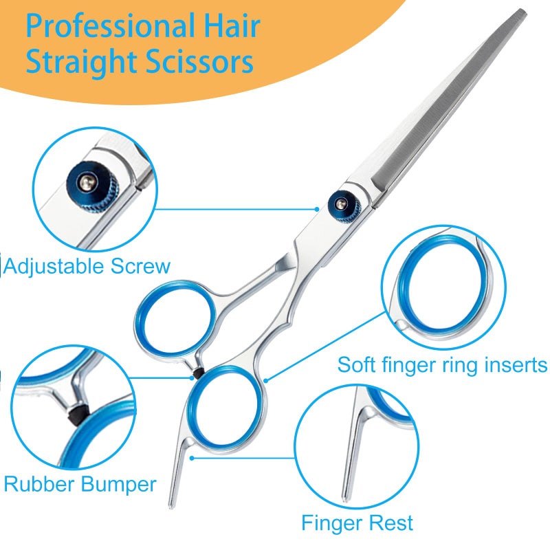 lengnoyp 15 pcs Hair Cutting Scissors Professional, Thinning Shears for Hair Cutting, Stainless Steel Barber Scissors, Lengnoyp Haircut Scissors Hair Cutting Kit for Women, Men - Image 3
