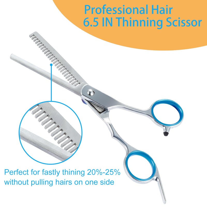 lengnoyp 15 pcs Hair Cutting Scissors Professional, Thinning Shears for Hair Cutting, Stainless Steel Barber Scissors, Lengnoyp Haircut Scissors Hair Cutting Kit for Women, Men - Image 5