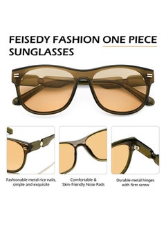 FEISEDY Fashion Oval One Piece Sunglasses For Women Men Trendy Vintage Square Shades Uv400 B0127  - Image 4