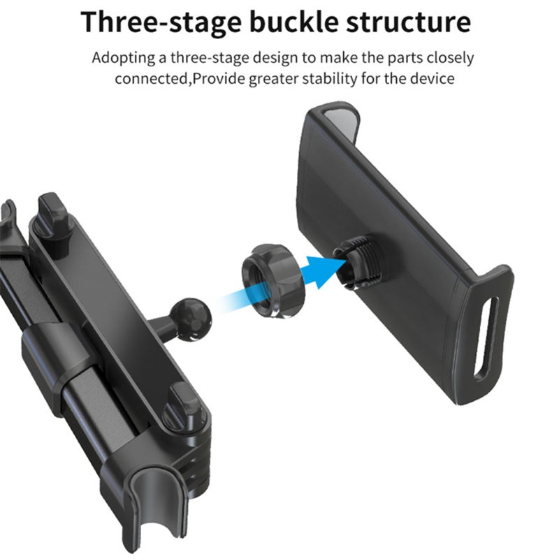 Car Tablet Holder: 360° Rotatable Adjustable 5-22cm Distance - Stable Non-Slip 5-11 Inch Device Compatibility Foldable Car Headrest Mount for Back Seat Travel Use - Image 4