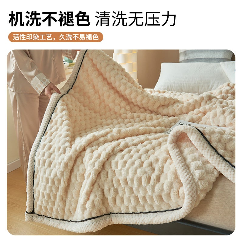 Popular Golden Turtle Velvet Blanket, Double-Layer Thickened For Warmth, Winter Coral Fleece Sofa Nap Blanket, Throw Blanket - Image 3