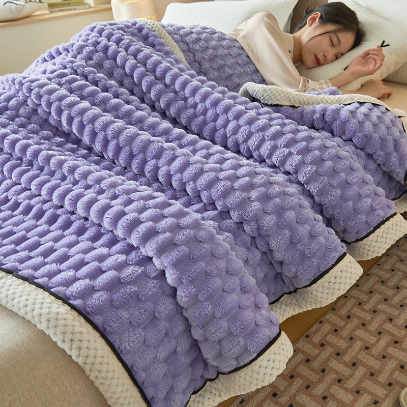 Popular Golden Turtle Velvet Blanket, Double-Layer Thickened For Warmth, Winter Coral Fleece Sofa Nap Blanket, Throw Blanket - Image 1