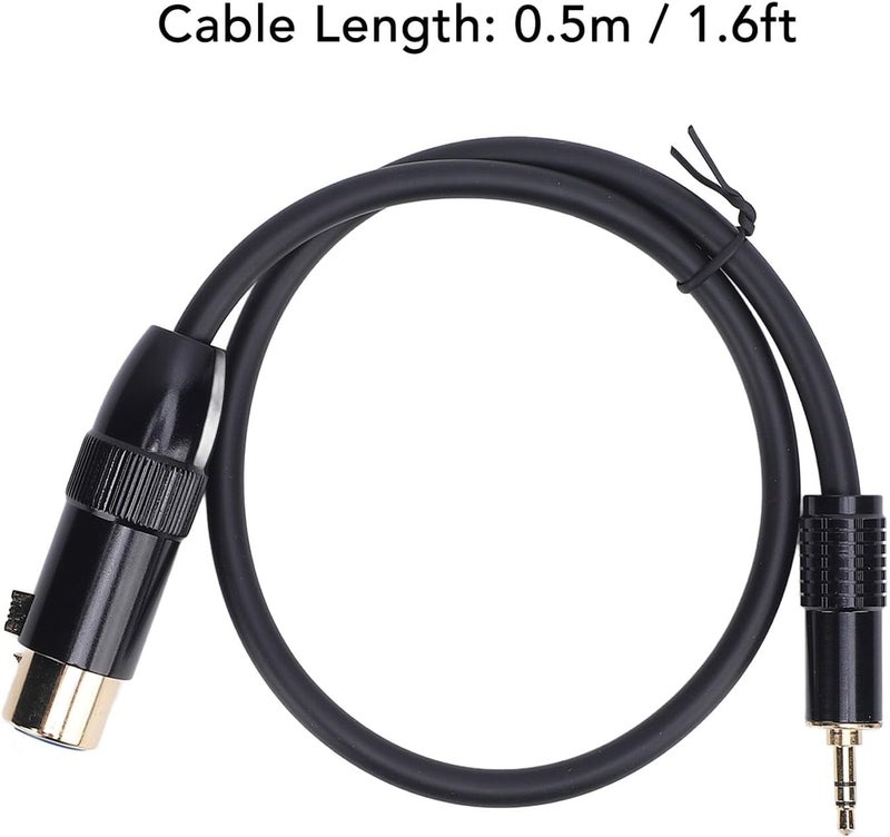 كابل XLR إلى 3.5 مم بطول 1.6 قدم، ذكر استريو 3.5 مم إلى أنثى XLR للهاتف واللابتوب ومكبر الصوت والميكسر - Image 4