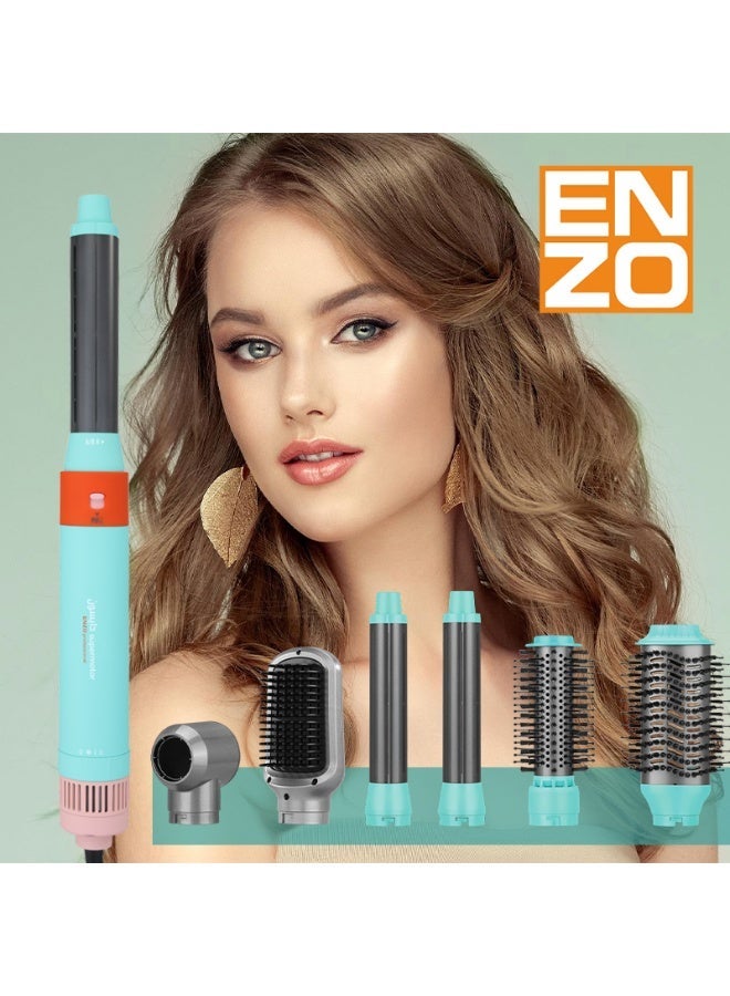 إنزو EN-4133 أداة تصفيف شعر كهربائية 6 في 1 | مكواة فرد الشعر، مكواة تجعيد، فرشاة هواء ساخن، مجفف خطوة واحدة | تقنية الأيونات | شعر بمستوى صالون في المنزل | خالٍ من التجعد، ناعم ولامع - Image 2