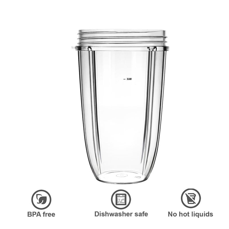 QUIENKITCH Replacement Cups for Nutribullet Replacement Parts 24oz Blender Cups Compatible with NutriBullet 600w and 900w Blender - Image 2