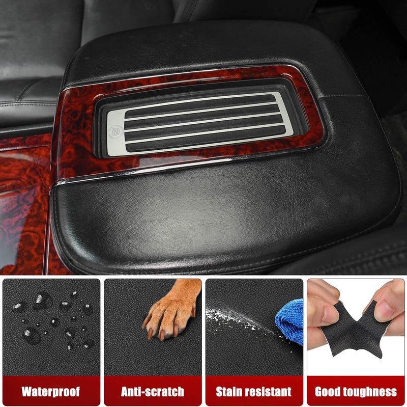 KBH Center Console Cover Replacement for Cadillac Escalade 2007 2008 2009 2010 2011 2012 2013 2014, Vinyl Leather Skin Upholstery, Anti-Scratch, Black (Leather Part Only) - Image 4