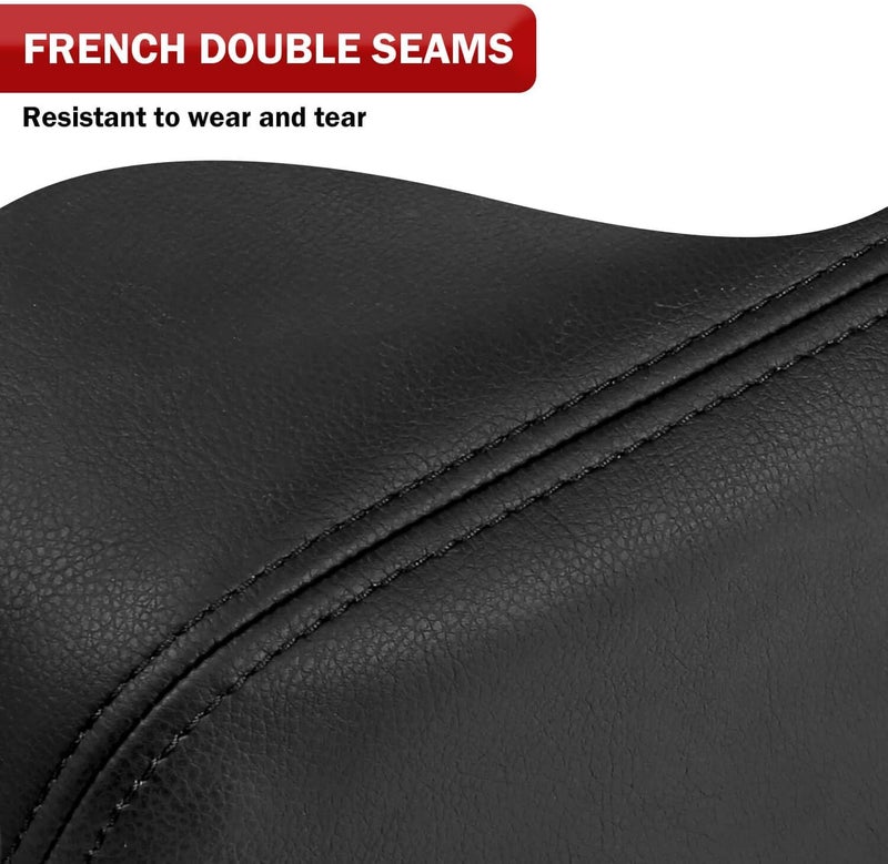 KBH Center Console Cover Replacement for Cadillac Escalade 2007 2008 2009 2010 2011 2012 2013 2014, Vinyl Leather Skin Upholstery, Anti-Scratch, Black (Leather Part Only) - Image 5