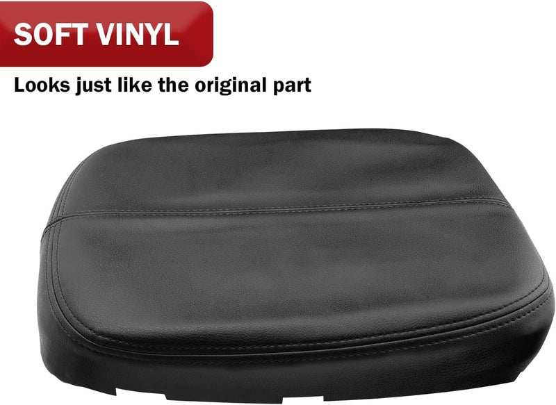 KBH Center Console Cover Replacement for Cadillac Escalade 2007 2008 2009 2010 2011 2012 2013 2014, Vinyl Leather Skin Upholstery, Anti-Scratch, Black (Leather Part Only) - Image 2