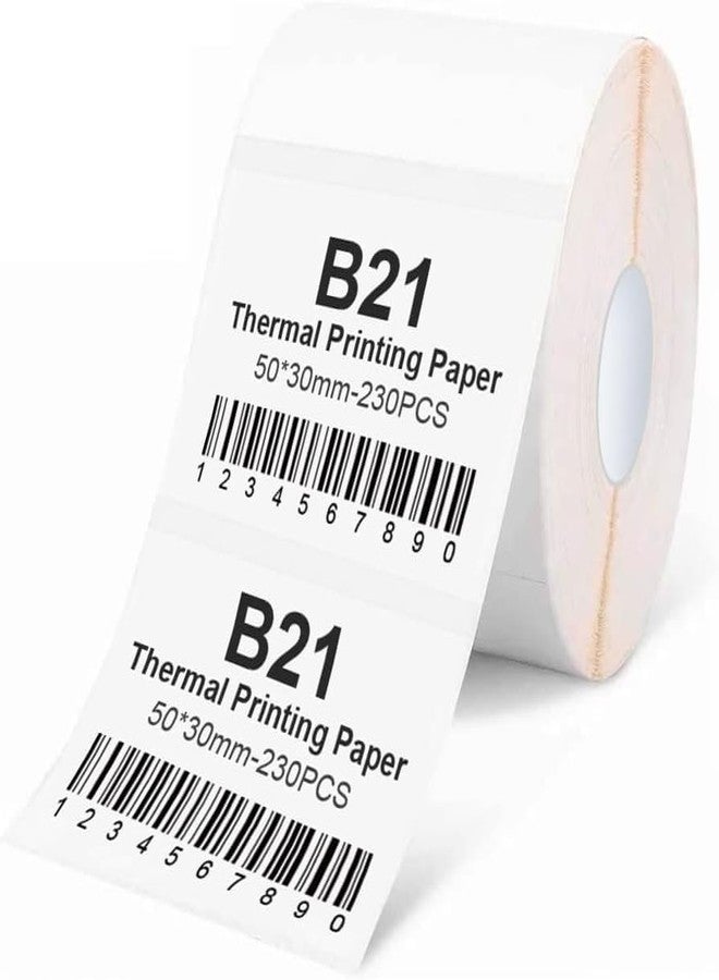 DEVIANT Thermal Barcode Label Sticker Roll Compatible for B21/B1/B3S Printer, Printer Paper White 1.97"x1.18"(50 * 30mm) 230 Labels - Image 1