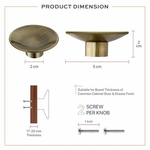 LAPO 3 Piece Knobs for Drawers – Stainless Steel Door Knobs, Modern Cabinet Pulls for Kitchen, Office, and Cupboards & Dressers (Antique Finish) - Image 2