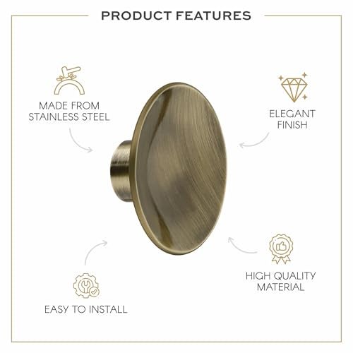 LAPO 3 Piece Knobs for Drawers – Stainless Steel Door Knobs, Modern Cabinet Pulls for Kitchen, Office, and Cupboards & Dressers (Antique Finish) - Image 5