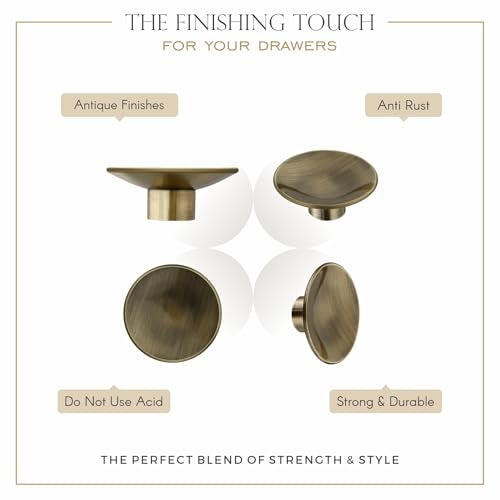 LAPO 3 Piece Knobs for Drawers – Stainless Steel Door Knobs, Modern Cabinet Pulls for Kitchen, Office, and Cupboards & Dressers (Antique Finish) - Image 4