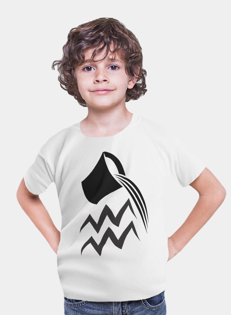 Fashion World Cotton T-shirt Printed with High-quality Aquarius - Image 1