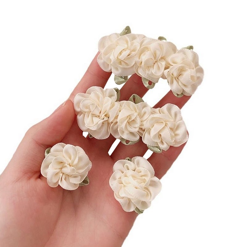 12 Pcs White Mini Rose Hair Clip Jasmine Flower Hair Clip Hair Barrettes Headpiece Vintage Hair Pins for Party Wedding Daily