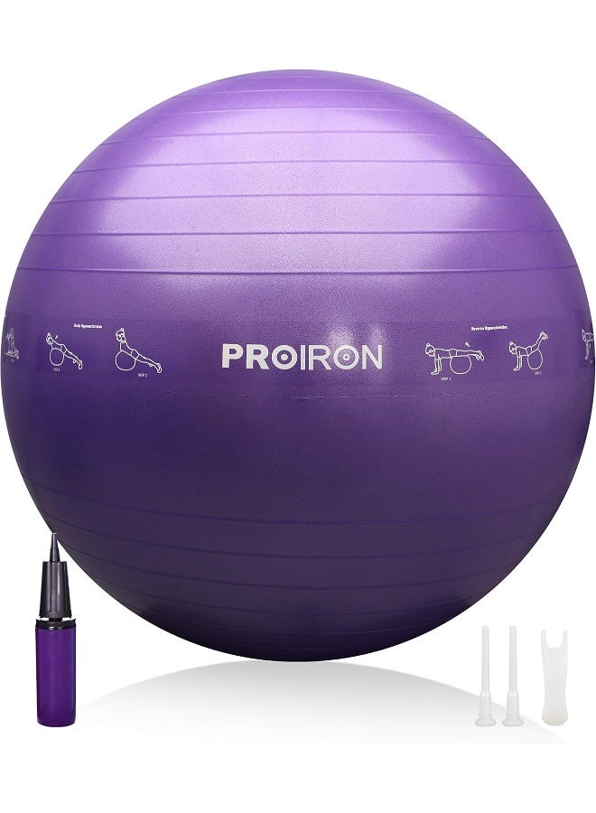 PROIRON Yoga Ball Anti-Burst Exercise Ball Chair with Quick Pump Slip Resistant Gym Ball Supports 500KG Balance Ball for Pilates Yoga Birthing Pregnancy Stability Gym Workout Training