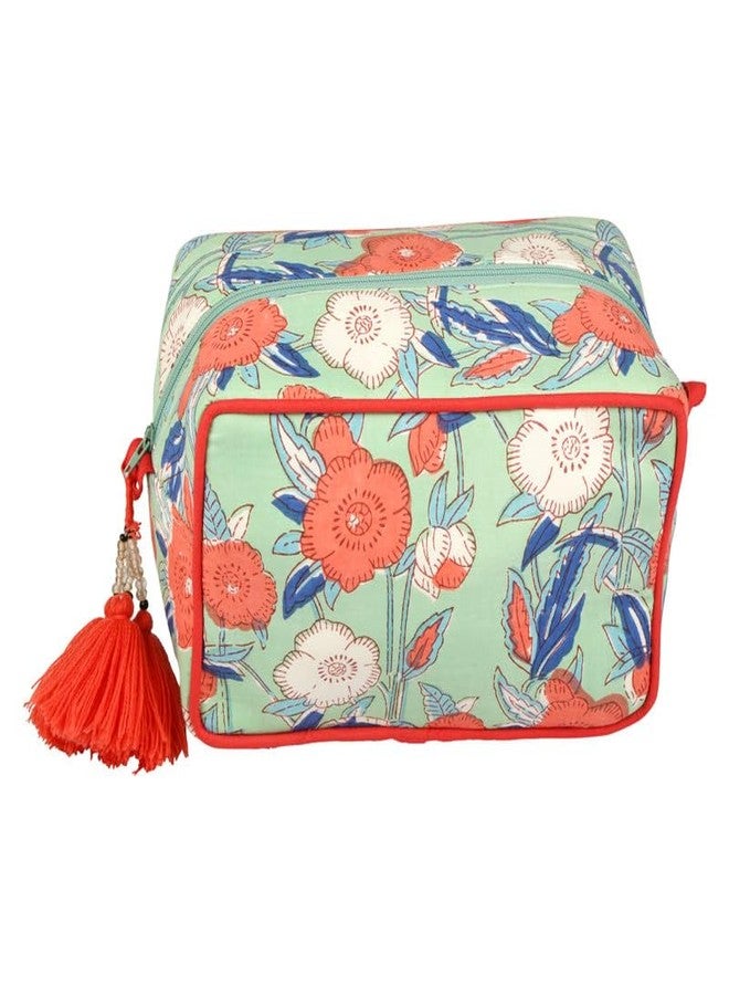 AYUDA HOMES Bageecha Travel Pouch Portable Cotton Storage Bag Waterproof Makeup Bag Multi Utility Pouch for Toiletries, Cosmetics & Grooming Accessories for Women - Image 1