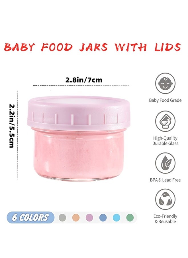 Beauenty 6-Pack Glass Baby Food Storage Containers - 4 oz BPA Free Baby Food Jars with Lids,Small Glass Containers, Baby Food Containers Glass,Dishwasher,Microwave & Freezer Safe  - Image 2