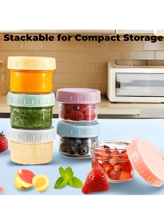 Beauenty 6-Pack Glass Baby Food Storage Containers - 4 oz BPA Free Baby Food Jars with Lids,Small Glass Containers, Baby Food Containers Glass,Dishwasher,Microwave & Freezer Safe  - Image 5