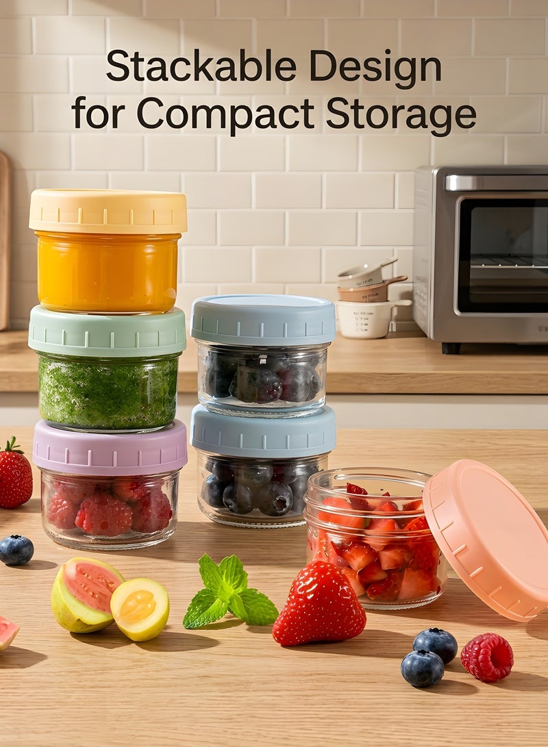 Beauenty 6-Pack Glass Baby Food Storage Containers - 4 oz BPA Free Baby Food Jars with Lids,Small Glass Containers, Baby Food Containers Glass,Dishwasher,Microwave & Freezer Safe - Image 5
