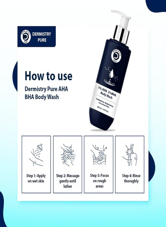 DERMISTRY 5% AHA 2% BHA Exfoliating D Tan Detan Removal Skin Smoothening Body Wash for Oily All and Strawberry Skin Types for Men Women 200ml - Image 5