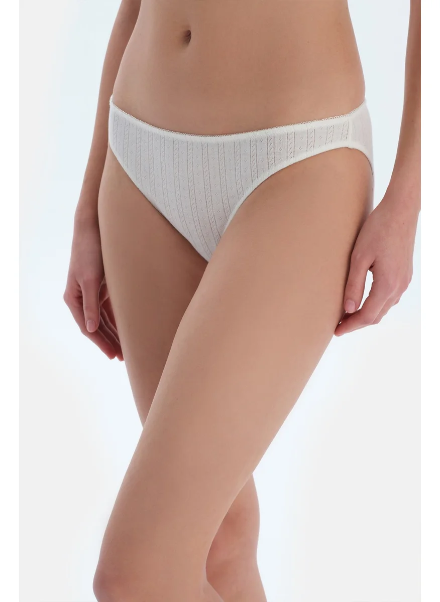 dagi Ecru Pointel Elastic Detail Brief Panties
