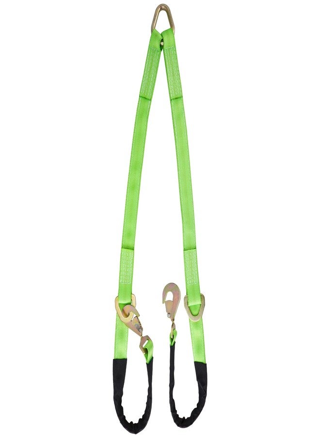 Racewill V-Bridle Strap 2" x 4' w/Snap Hooks/Cordura Sleeve and Axle Strap, D Ring Middle, 4700 lbs Capacity Heavy-Duty Tow Straps for UTV ATV Truck Car Tractor SUV - Image 1