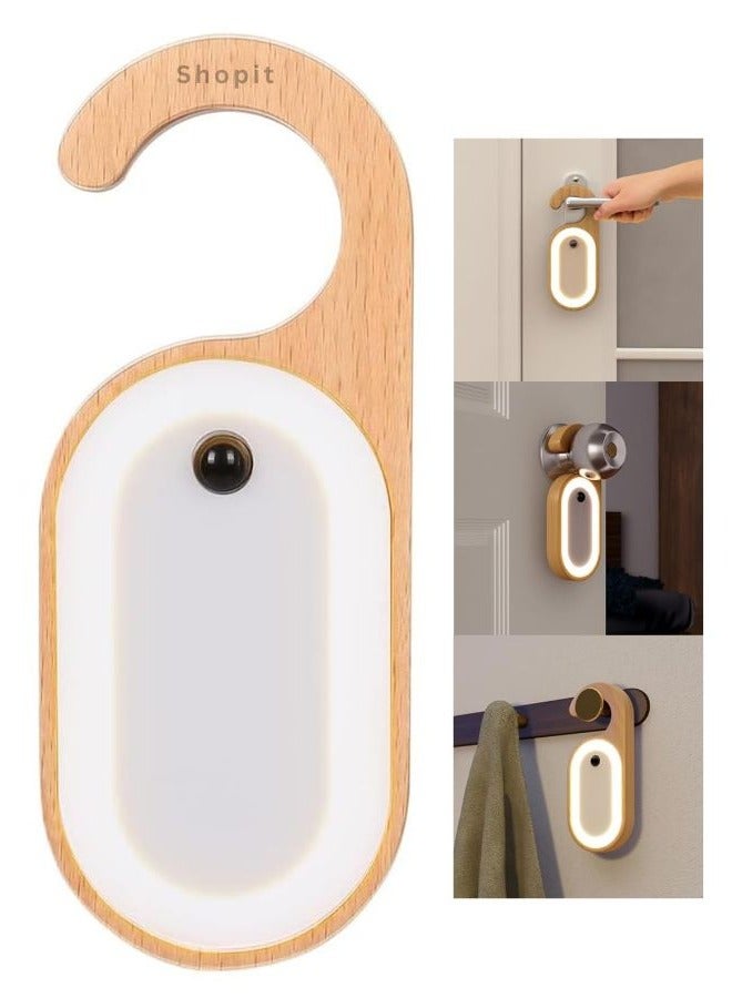 Shopit LED Wooden Memo Night Light with Motion Detector, USB Rechargeable Battery Small Night Lamp with Hook,3000K Warm White Light For Kids Room, Bedroom, Kitchen  - Image 2
