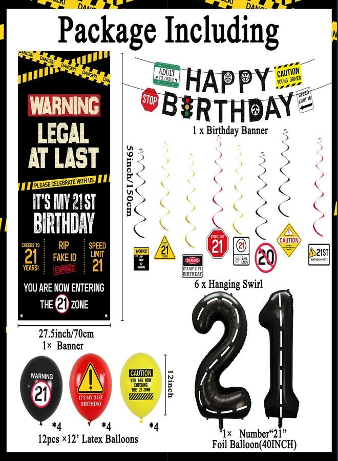 Roetyce Caution 21st Birthday Banner Decorations - Image 2