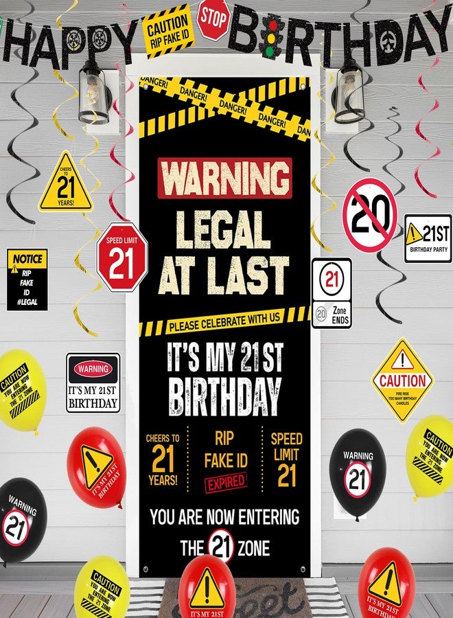 Roetyce Caution 21st Birthday Banner Decorations - Image 4