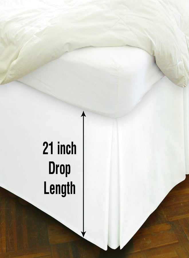 Spacemaker Space Maker Extra-Long 21" Drop Length Bed Skirt, Queen, White - Image 5