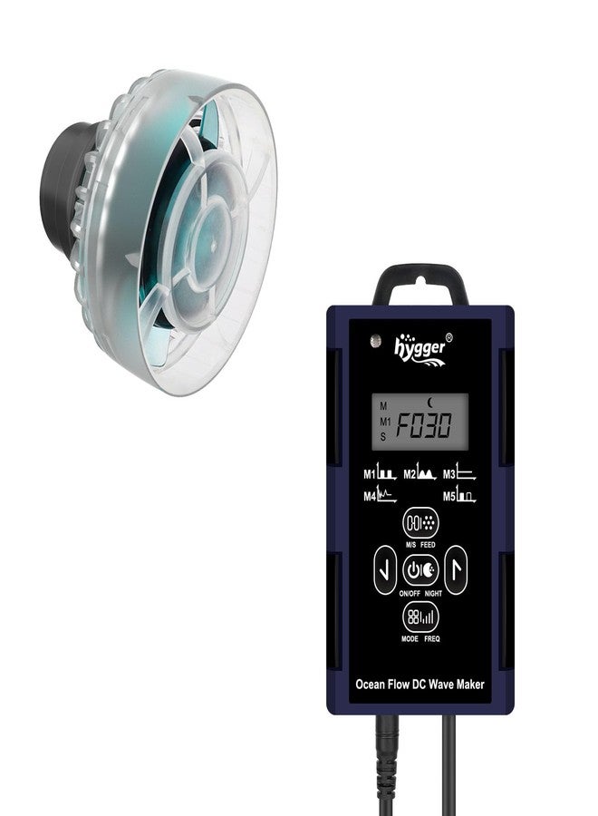 هايغر جهاز هيغر الصغير لصنع الأمواج لأحواض السمك، جهاز صنع أمواج شفاف فائق الهدوء مع وحدة تحكم، رأس طاقة مغناطيسي قابل لتعديل التدفق يعمل بتيار مستمر 12 فولت بقدرة 850 جالونًا في الساعة، مضخة دوران لأحواض الشعاب المرجانية في المياه العذبة بسعة 20-80 جالونًا - Image 1