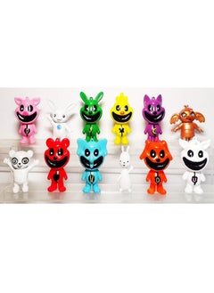 General 12 Pcs 3-4Inch Smiling Critters Chapter 3 Cartoon Toy Set Monster Game Smiling Critters Series Best Gift for Kids Adults Fans Children's Day Gift 