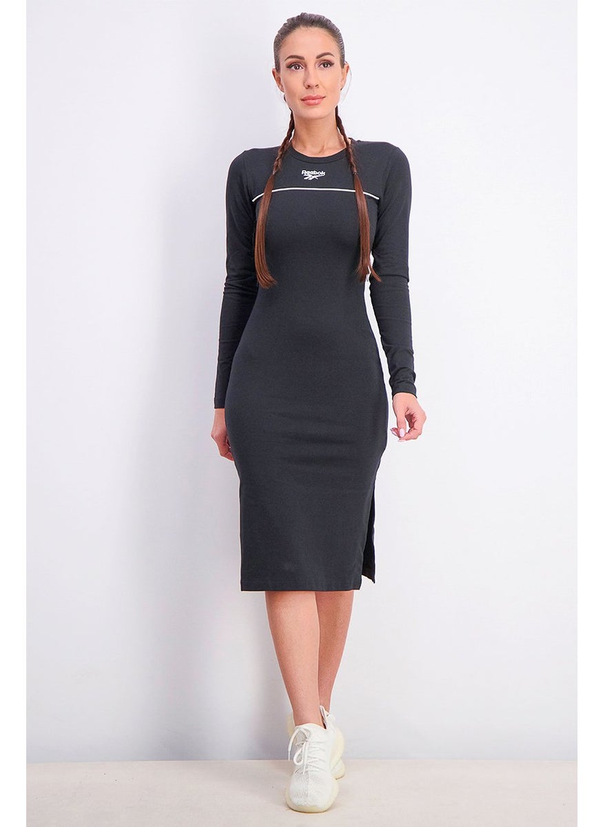 Reebok Women Long Sleeve Classics Dress, Black  - Image 1