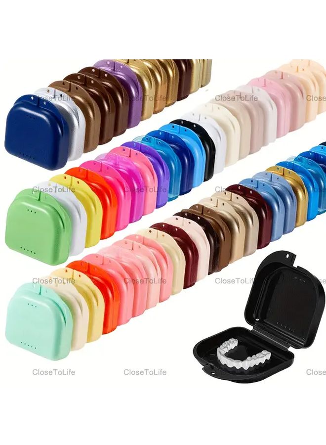 16pcs Mix Colors Portable Retainer Case Durable PP Material with Ventilation Holes Secure Lid Travel Friendly Design - Image 5