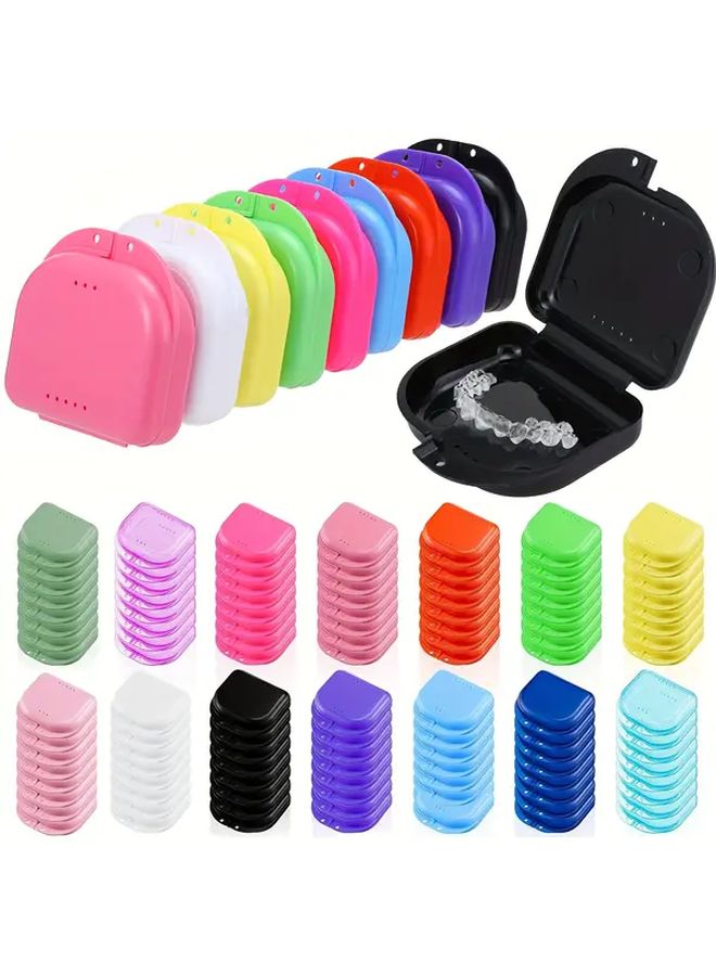16pcs Mix Colors Portable Retainer Case Durable PP Material with Ventilation Holes Secure Lid Travel Friendly Design - Image 3