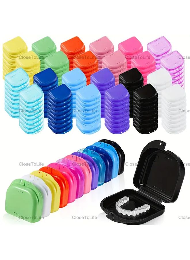 16pcs Mix Colors Portable Retainer Case Durable PP Material with Ventilation Holes Secure Lid Travel Friendly Design - Image 2