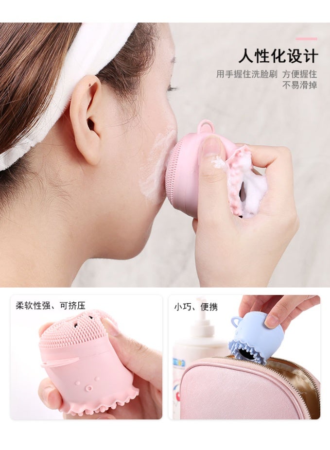 Beyond Octopus Shape Soft Silicone Facial Exfoliating Pore Scrub - Pink - Image 4
