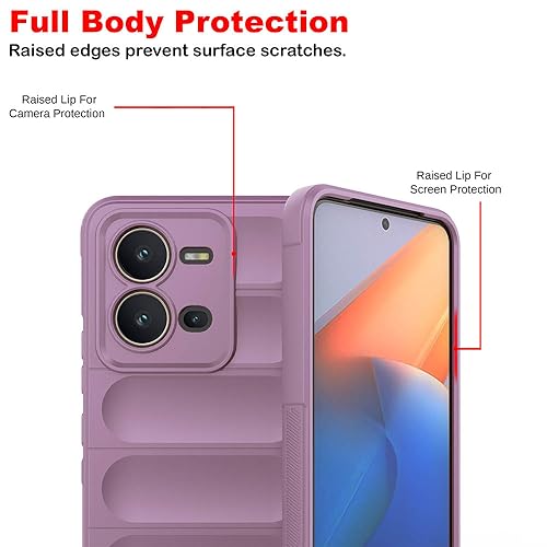 Casotec Back Cover for Vivo V25 5G | Full Camera Protection | Liquid Silicon Case | Flexible Bumper Case for Vivo V25 5G (Purple) - Image 4