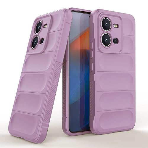 Casotec Back Cover for Vivo V25 5G | Full Camera Protection | Liquid Silicon Case | Flexible Bumper Case for Vivo V25 5G (Purple) - Image 3