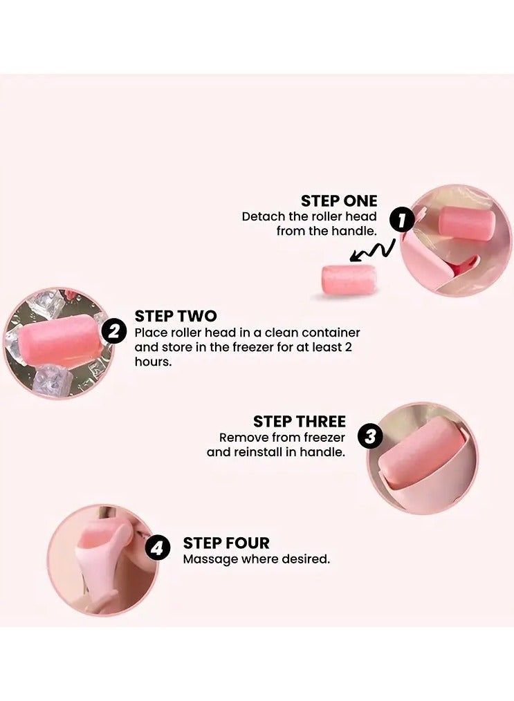 ORiTi أسطوانة الثلج الوردية لتدليك الوجه تقلل الانتفاخ وتشد البشرة وتبرد العيون، أداة مثالية للعناية بالبشرة للنساء - Image 2