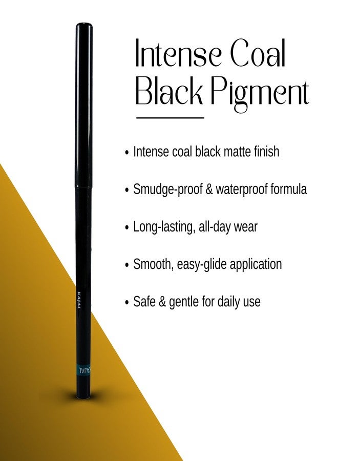 Bold Byte قلم كحل بولد بايت كاجال أسود فحمي مطفي - مقاوم للتلطخ والماء | قلم تحديد عيون يدوم طويلاً، غني بالأصباغ للنساء | أساسي لمكياج العيون الأسود الداكن (0.36 غرام) - Image 2