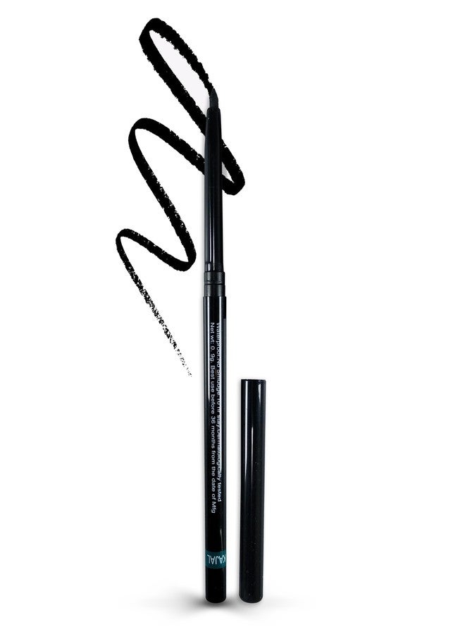 Bold Byte قلم كحل بولد بايت كاجال أسود فحمي مطفي - مقاوم للتلطخ والماء | قلم تحديد عيون يدوم طويلاً، غني بالأصباغ للنساء | أساسي لمكياج العيون الأسود الداكن (0.36 غرام) - Image 1