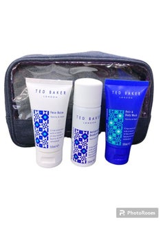 TED BAKER MEN SET HAIR & BODY WASH 50ml+FACE BALM 50ml+DEODORANT 50 ml