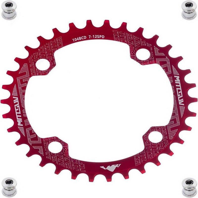 YBEKI Pro-Grade 104BCD Chainring (30-52T) CNC 7075-T6 Aluminum Narrow-Wide MTB/Road Round Oval Bike Chainwheel | Shimano/SRAM 8-11 Speed Compatible | 573MPa Strength(Black/Red/Blue) - Image 1