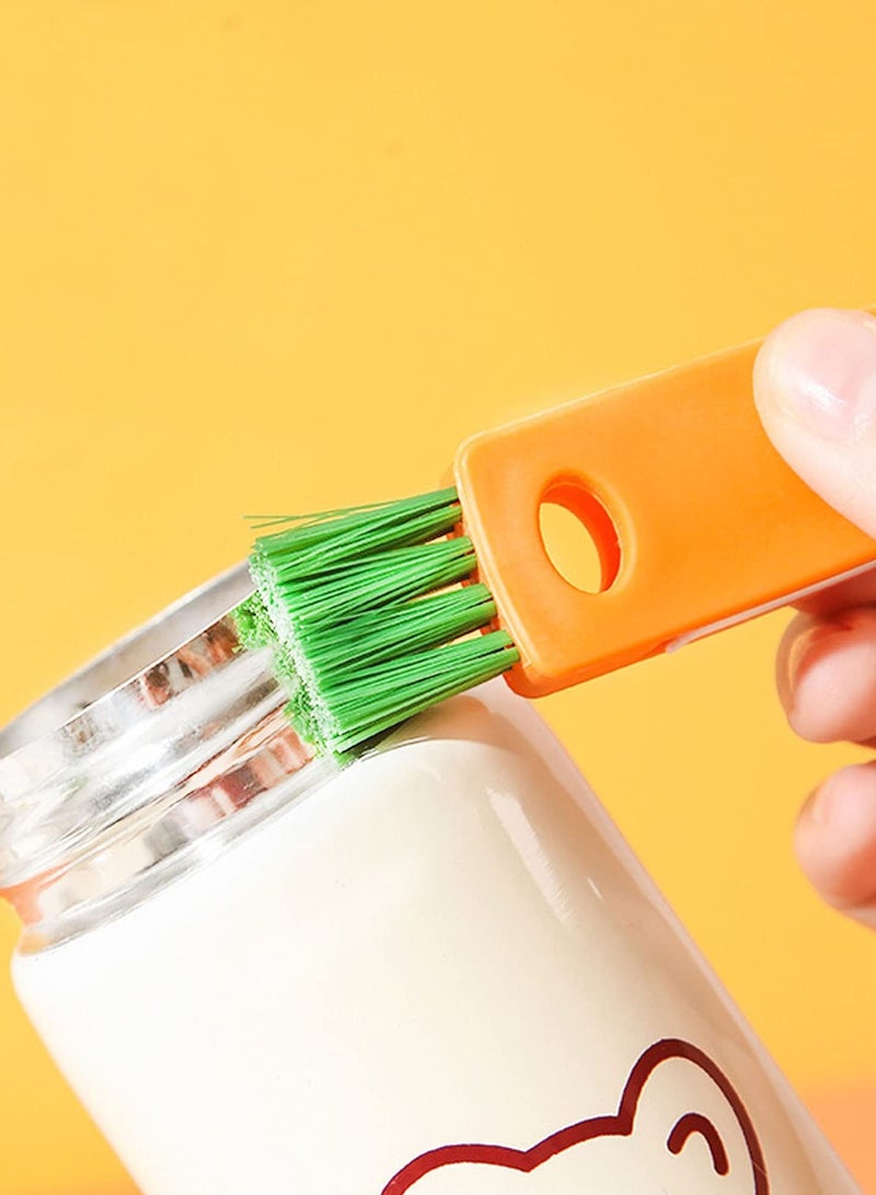 SOLARAE Small Bottle Lid Detail Brush, 3 in 1 Multifunctional Kitchen Mini Mug Glass Lid Cleaning Brush, Straw Cleaning Tool Water Bottle Cleaning Crevice Brush, Baby Bottle Cup Cleaning Tool - Image 2