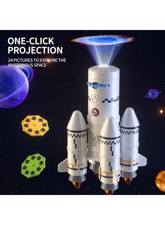 TEMI Space Shuttle Rocket Toys For 3 4 5 6 7 8 9 Years Old Kids Science Educational 5-In-1 Stem Aerospace Toys With 2 Astronauts, Projection Lamp, Space Adventure Toys Gift For Boys Girls 3+ - Image 3