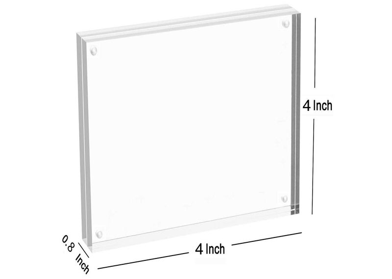 Magicool Premium Acrylic Photo Frame- Magnet Photo Frame -Double Sied Thick Desktop Frames (4x4 5 pack) - Image 4