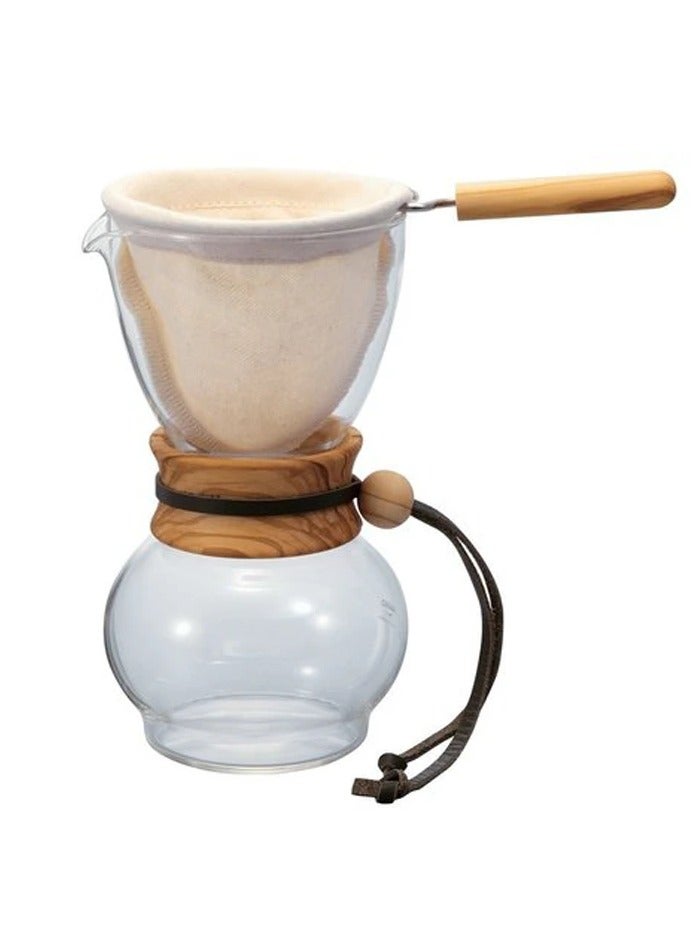 Hario Olive Wood Neck Coffee Drip Pot, 240 ml - Image 1