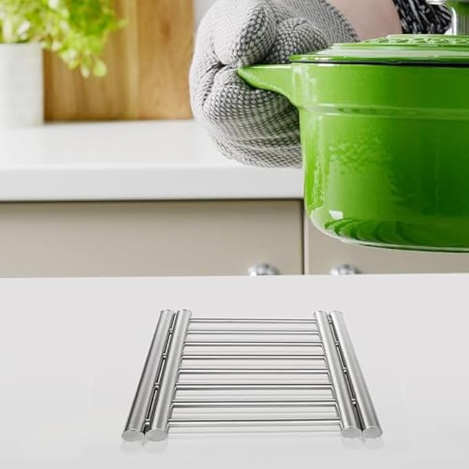 HEXAR Stainless Steel Extendable Coaster Hot Pot Placement Trivet 22 To 37Cm For Home Kitchen Dining Table More Than Two Pots Table Mat Kitchen Dining Tableware Accessories - Image 5